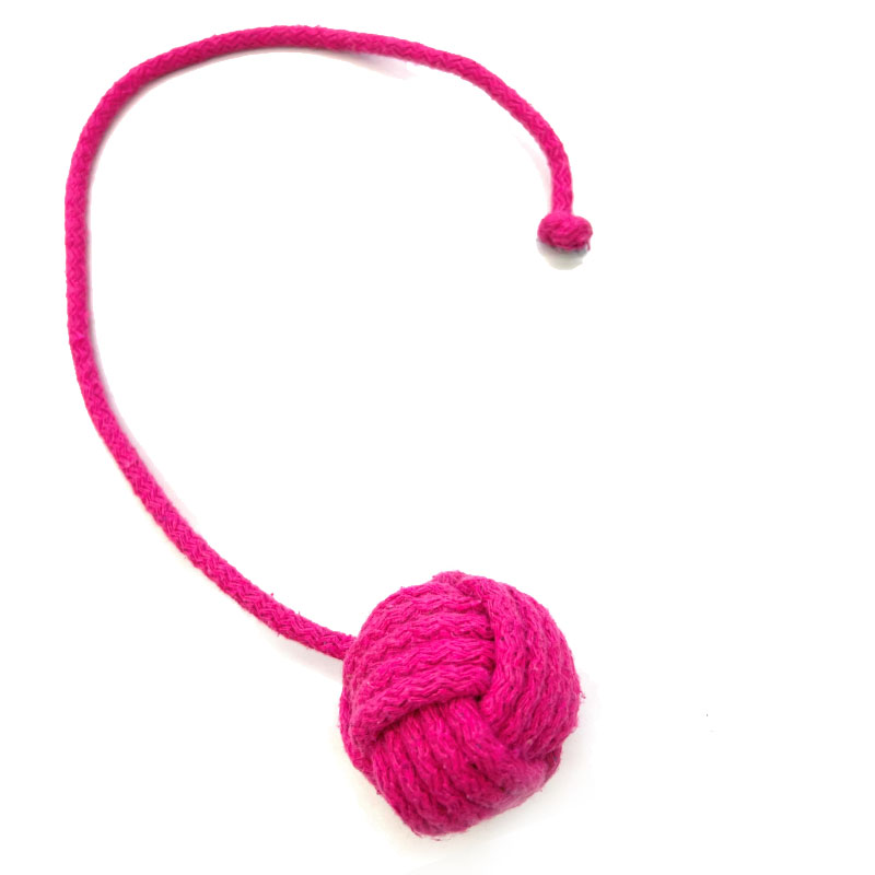 Hundespielzeug Affenfaust Zerrleine pink - aus Baumwolle