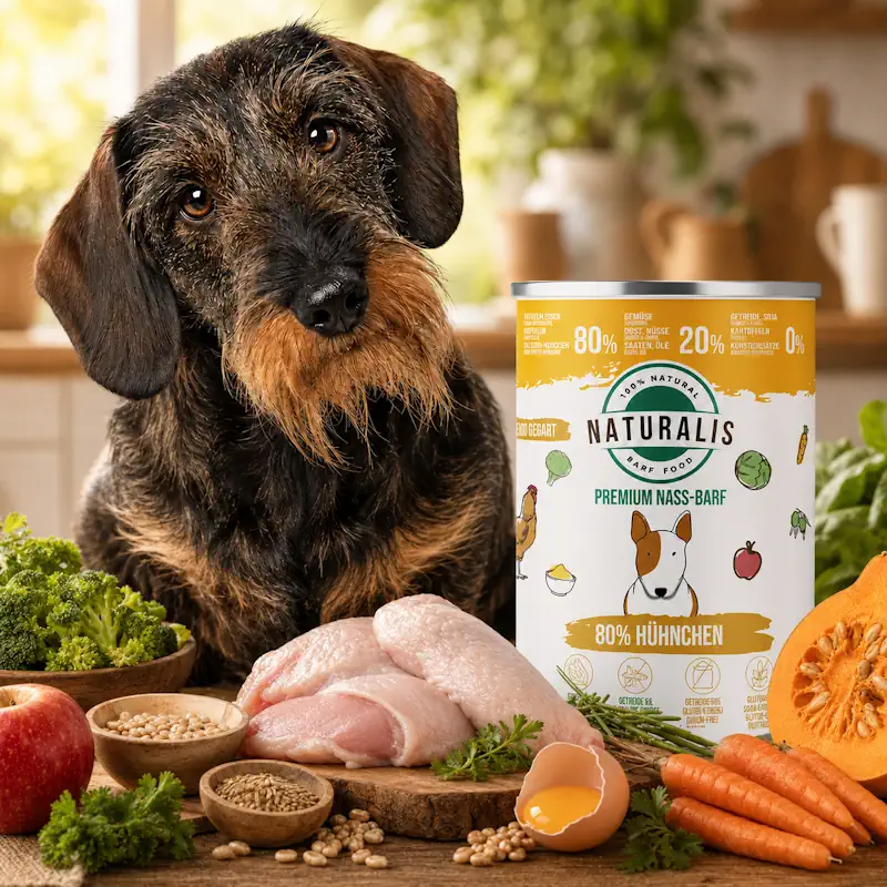 Naturalis Nassbarf Huhn für Hunde in der Dose